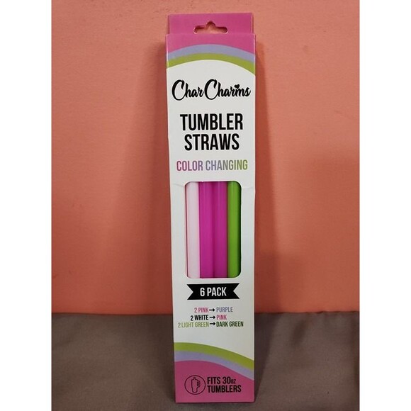 CharCharms Color Changing Tumbler Straws 6 Pack - Picture 1 of 2